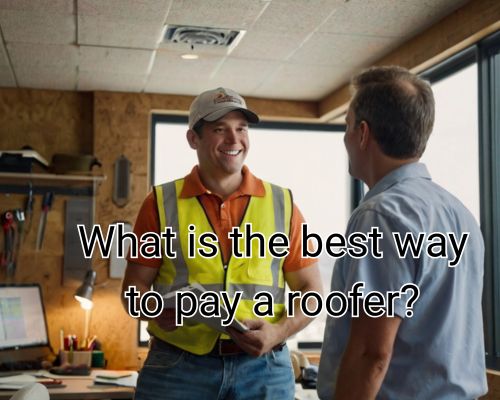 a roofer being payed by the client