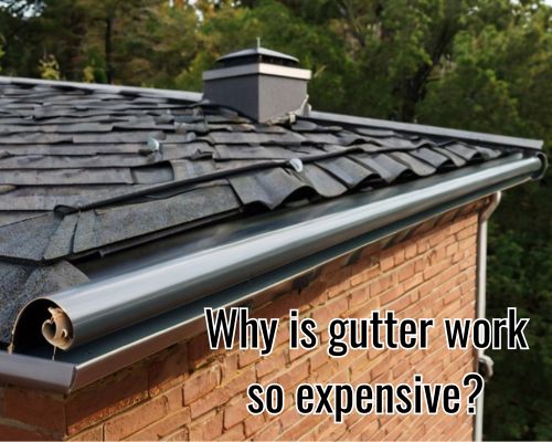 an expensive gutter installed on a roof