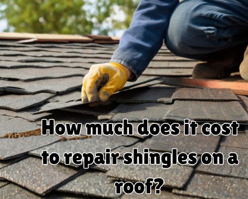 New shingles lined up across roof.